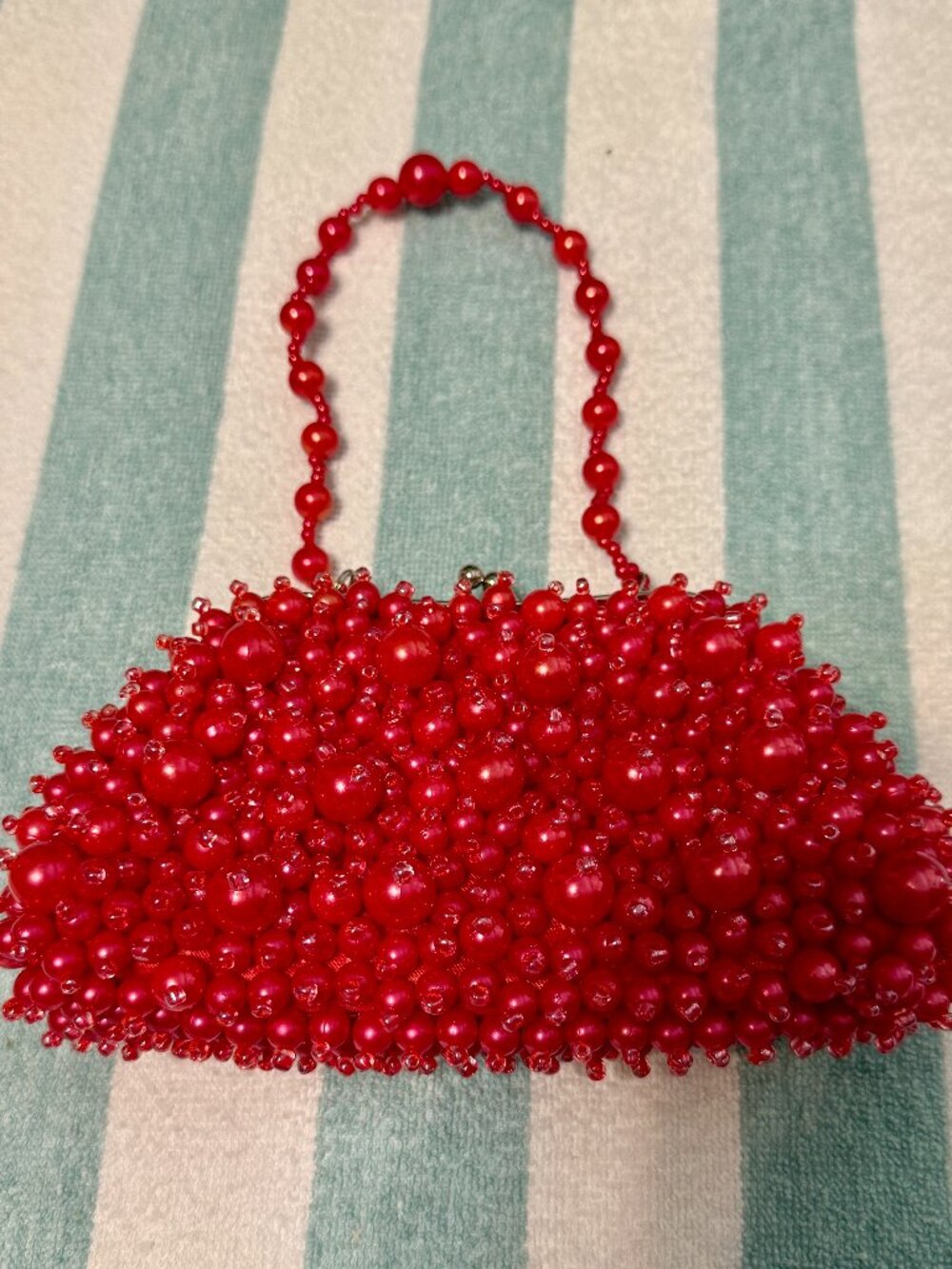 M & W - Moni Couture Beaded Purse - RED - NWT